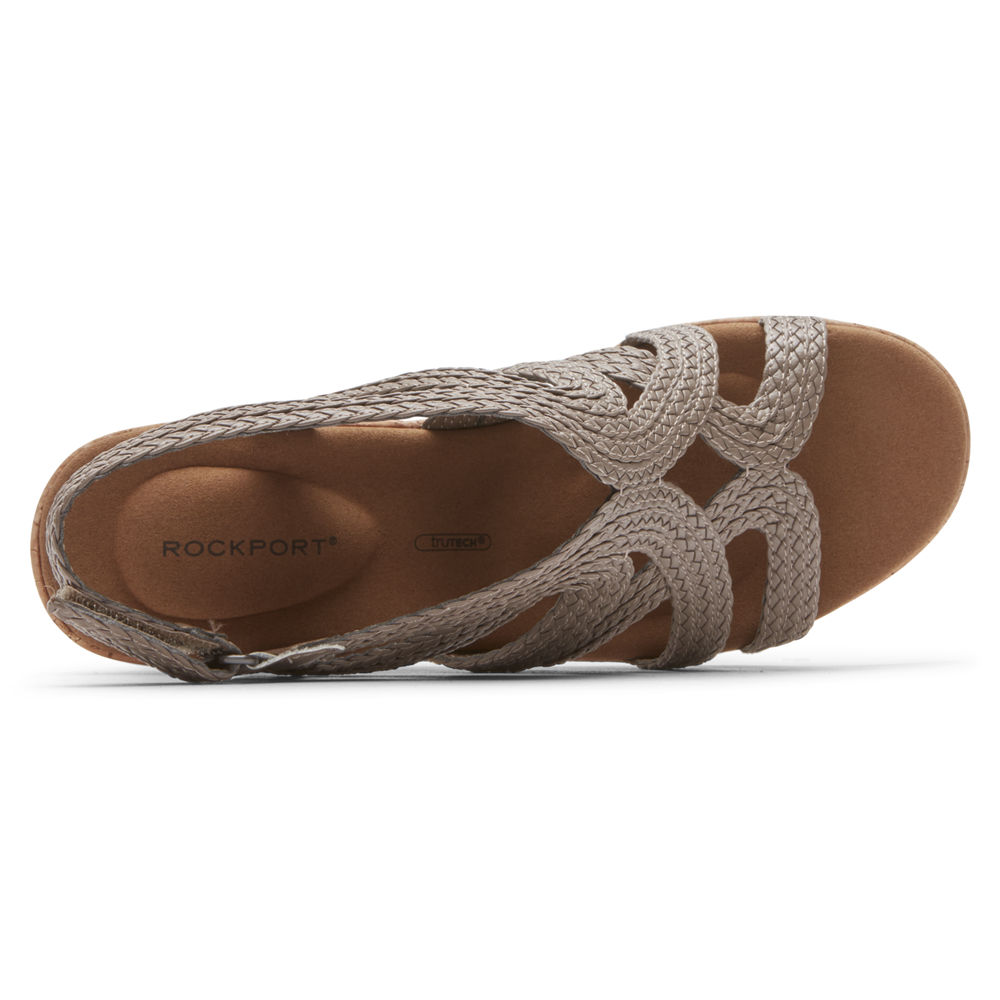 Rockport Singapore Womens Sandals - Briah Braided Grey - AB9851327